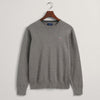 GA NT Classic Cotton Crew Neck Sweater-dark grey melange
