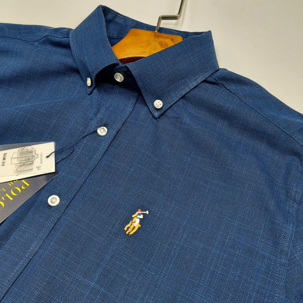 POLO RL OXFORD BUTTON DOWN SLIM FIT SHIRT-NAVY
