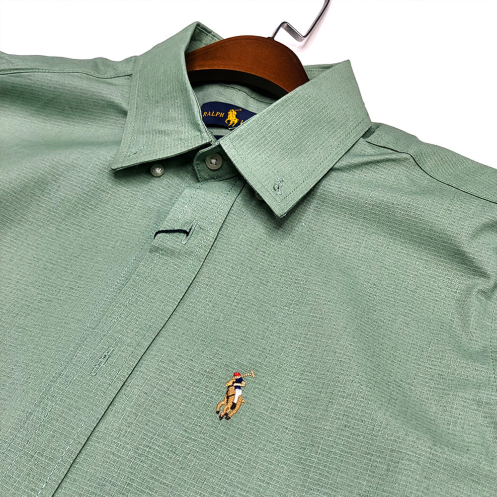 POLO RL OXFORD BUTTON DOWN SLIM FIT SHIRT-EMERALD GREEN