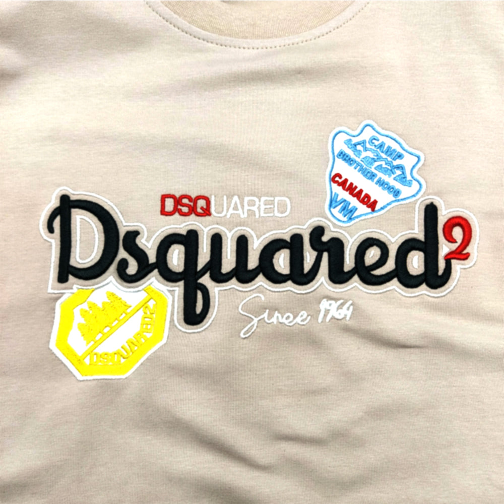 DSQRD EMBROIDED TEXT LOGO TERRY  SWEATSHIRT