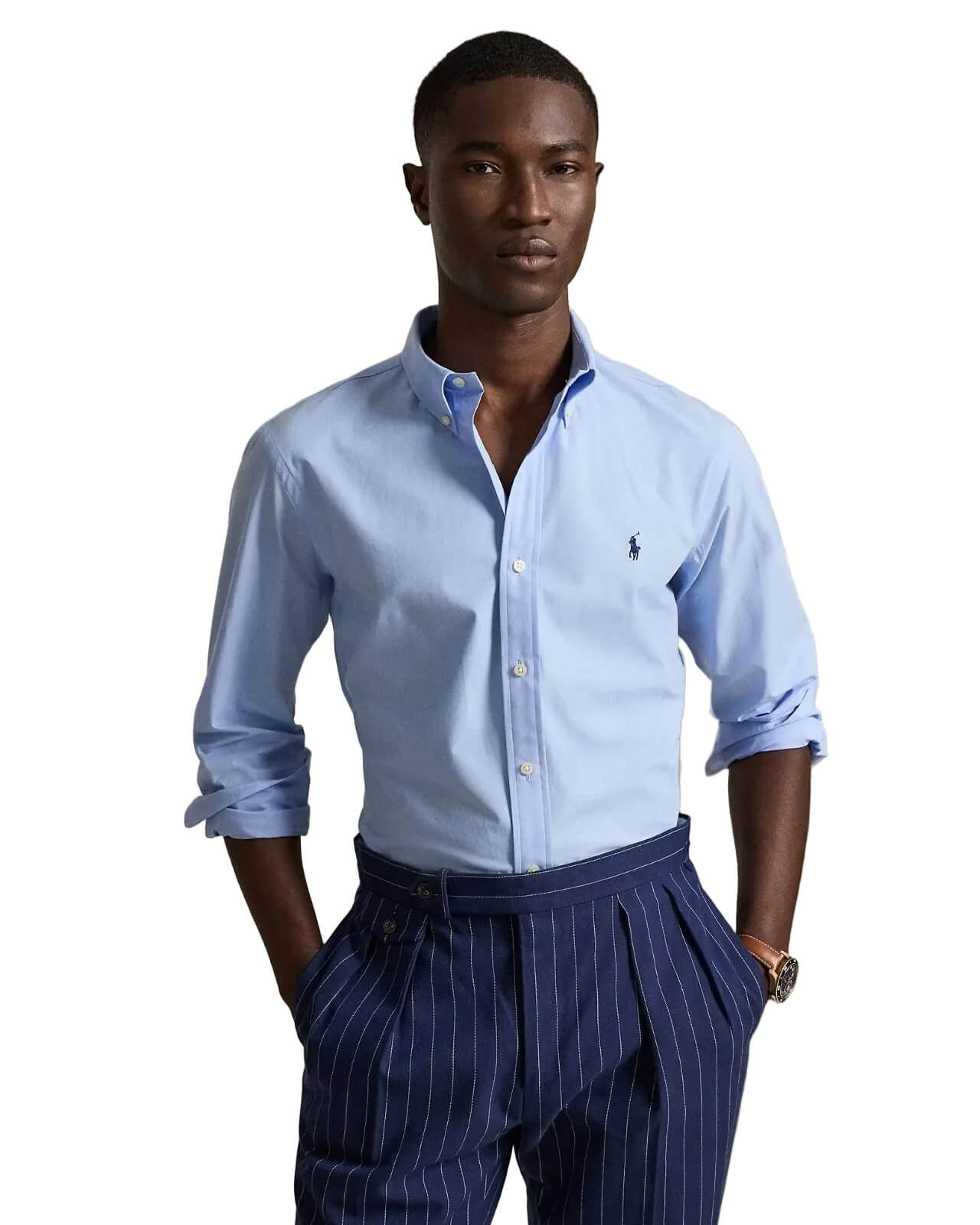 POLO RL BUTTON DOWN REGULAR FIT COTTON SHIRT-SKY BLUE