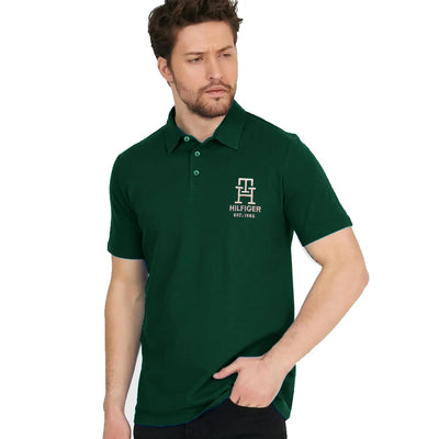 TH PLAIN EMBROIDED LOGO POLO SHIRT-GREEN