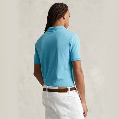 POLO RL Custom Slim Fit Mesh Polo Shirt-SKY BLUE