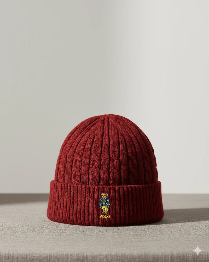 RL POLO BEAR CABLE KNIT BEANIE