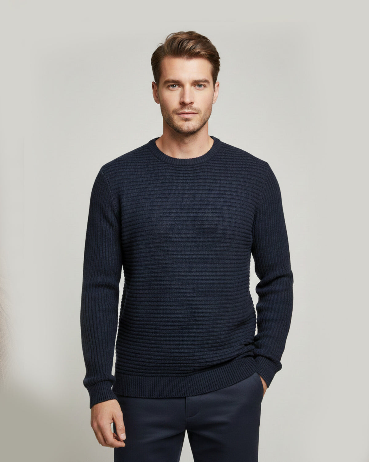 hnm Regular-Fit Rib-Knit  WOOL Sweater
