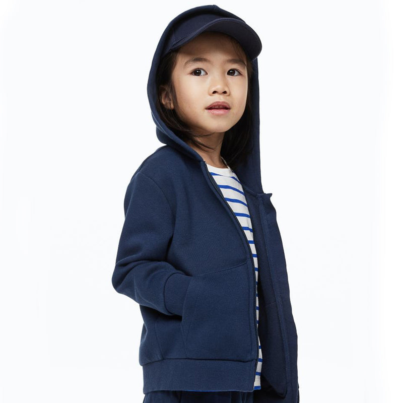 kids navy zipper  hoodie 4762-12