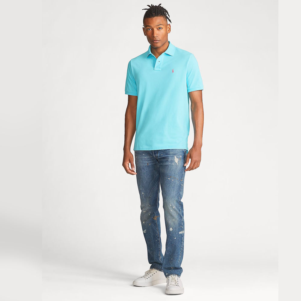 POLO RL Custom Slim Fit Mesh Polo Shirt-TURQUOISE