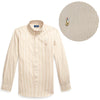 POLO RL FLEX STRIPTED BUTTON DOWN SLIM FIT SHIRT-BEIGE