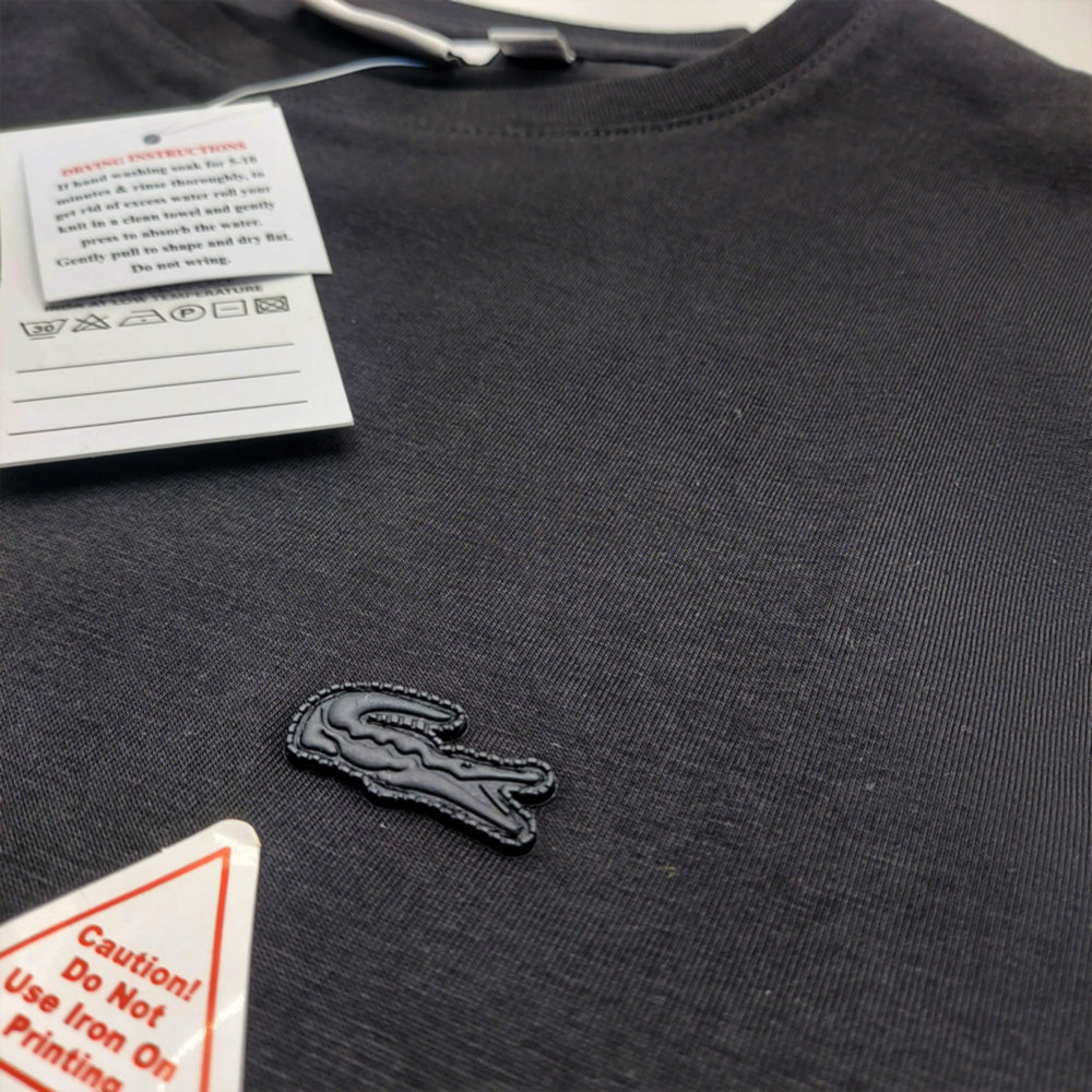 LAC Classic Plain Regular Fit Short Sleeve T-Shirt - Black Noir