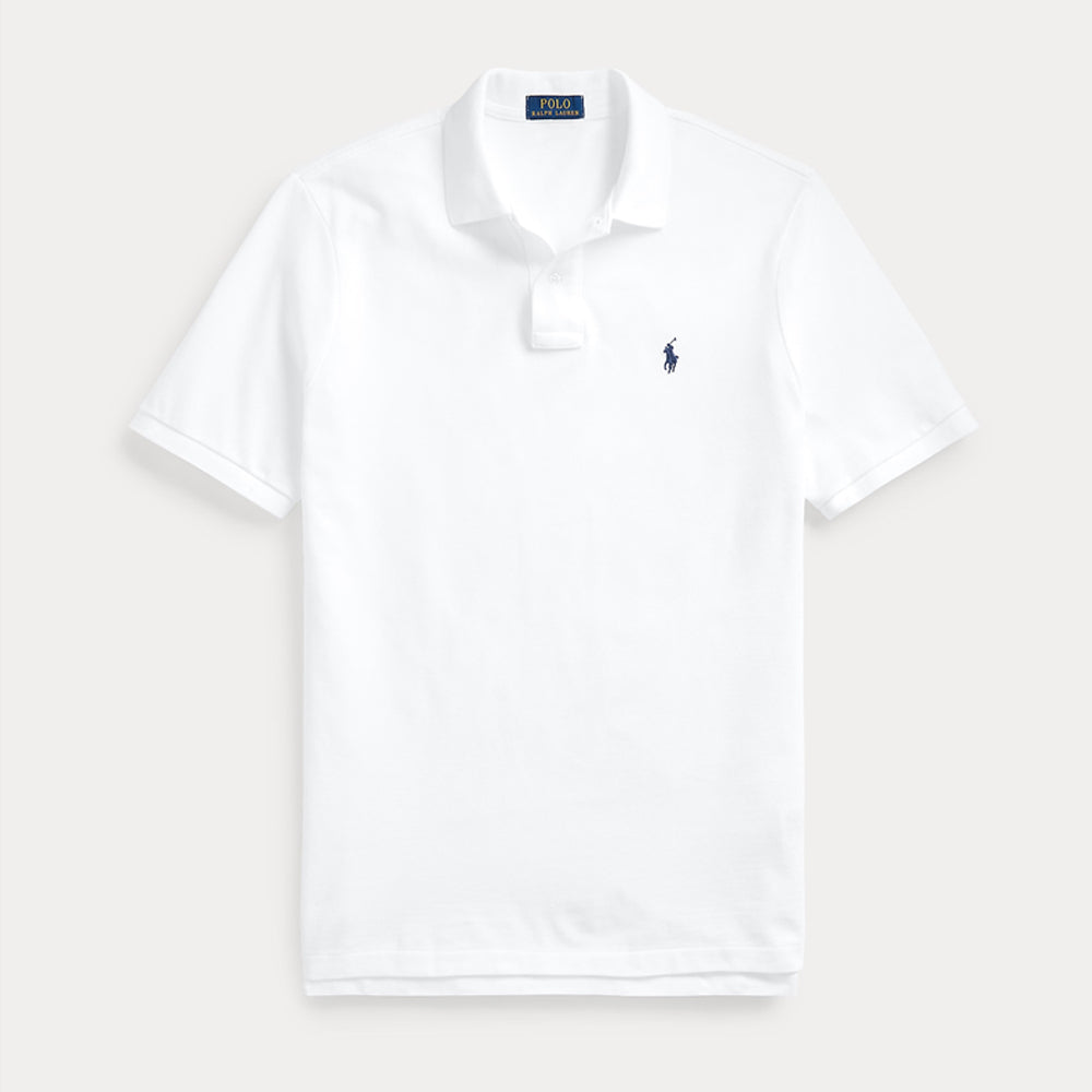 POLO RL Custom Slim Fit Mesh Polo Shirt-white