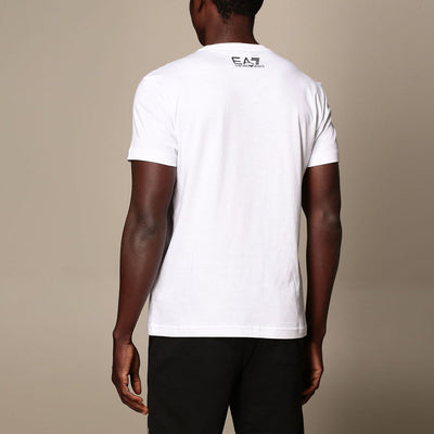 ARMNI WHITE stretch cotton T-shirt with big logo