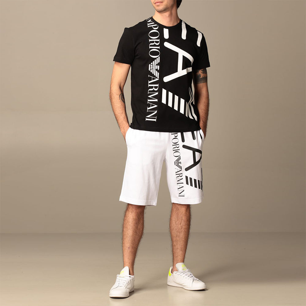 ARMNI BLACK stretch cotton T-shirt with big logo