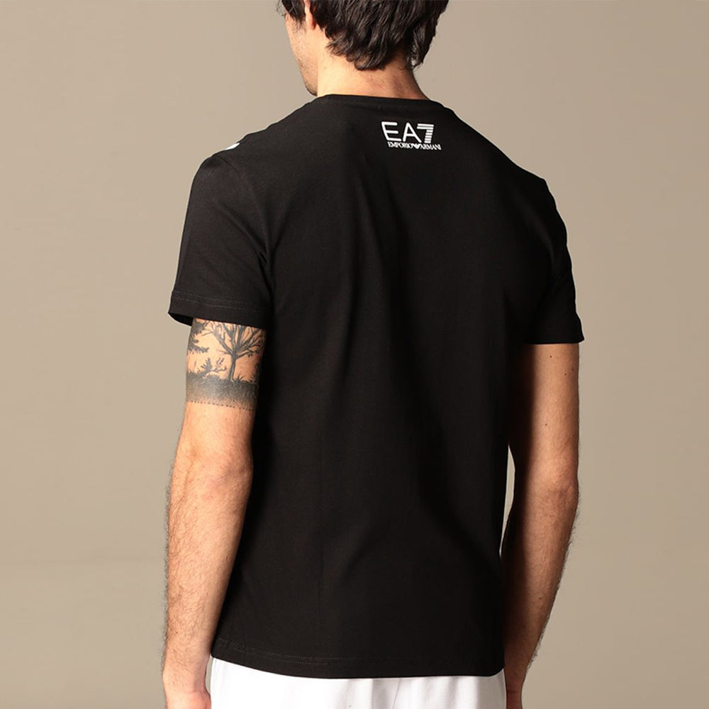 ARMNI BLACK stretch cotton T-shirt with big logo