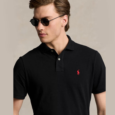 POLO RL Custom Slim Fit Mesh Polo Shirt-black