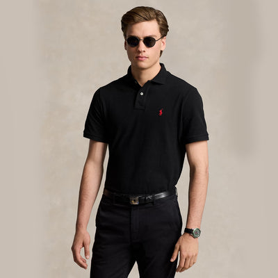 POLO RL Custom Slim Fit Mesh Polo Shirt-black