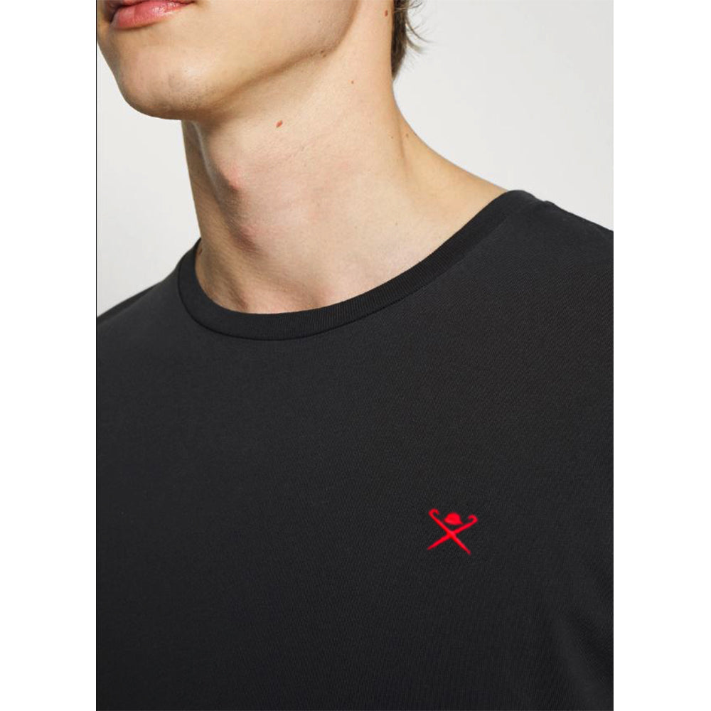 HKT BASIC EMBROIDERED LOGO T-SHIRT- BLACK