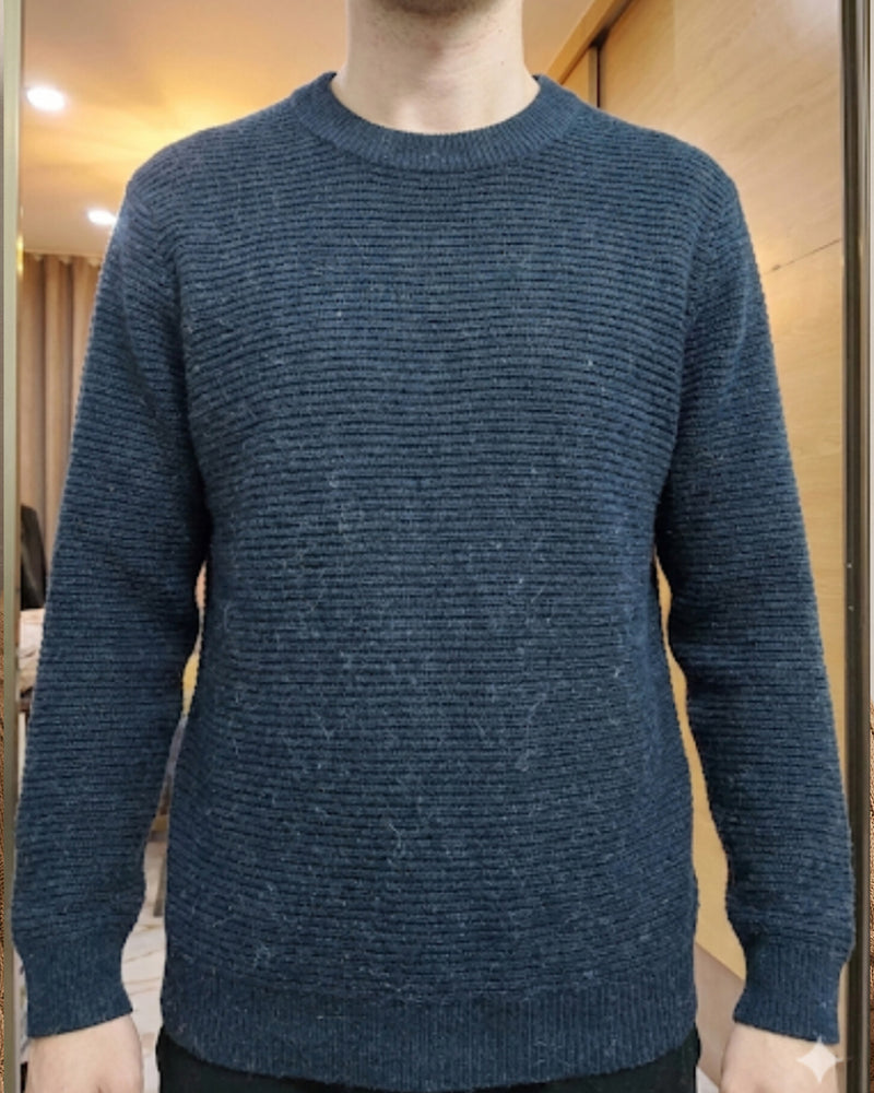 hnm Regular-Fit Rib-Knit  WOOL Sweater