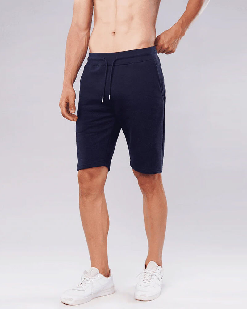 Men French Terry Shorts-NAVY