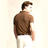 POLO RL Custom Slim Fit Mesh Polo Shirt-brown