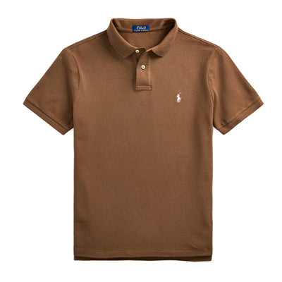 POLO RL Custom Slim Fit Mesh Polo Shirt-brown