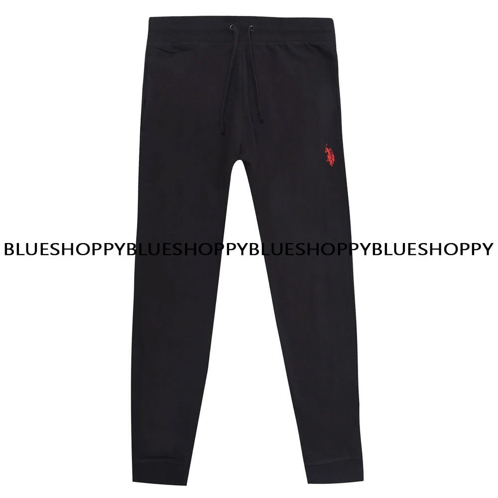 US PLO Soft Stretch Cotton Embroidered Trouser-BLACK