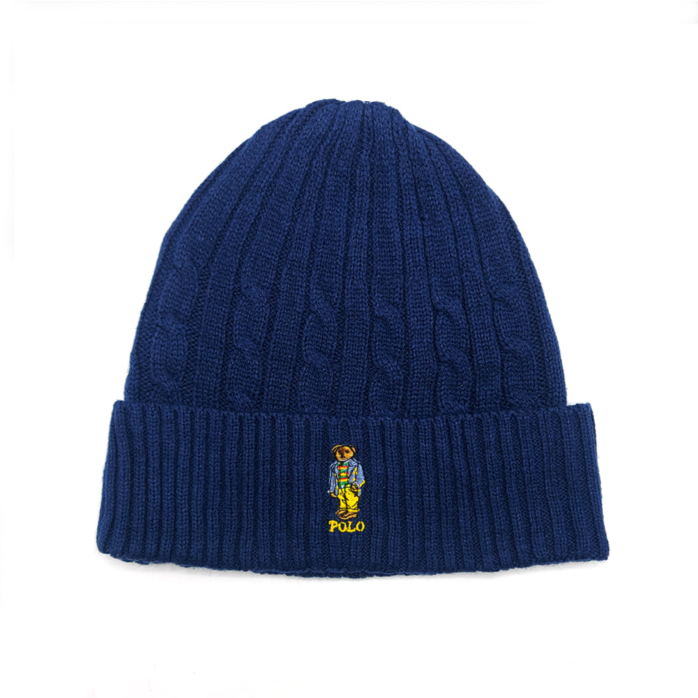 RL POLO BEAR CABLE KNIT BEANIE