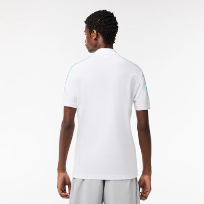 LAC Men's Slim Fit Tech Piqué Movement Polo-WHITE