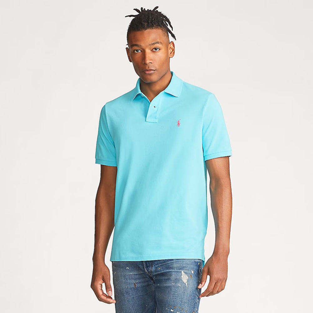POLO RL Custom Slim Fit Mesh Polo Shirt-TURQUOISE