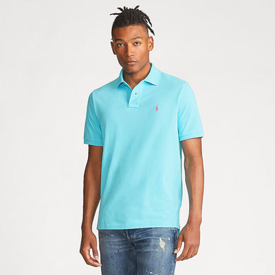 POLO RL Custom Slim Fit Mesh Polo Shirt-TURQUOISE