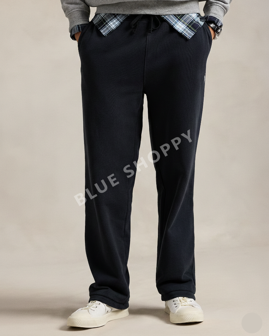 RL lightweight summers terry Pant-BLACK