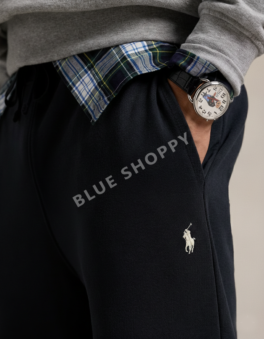 RL lightweight summers terry Pant-BLACK