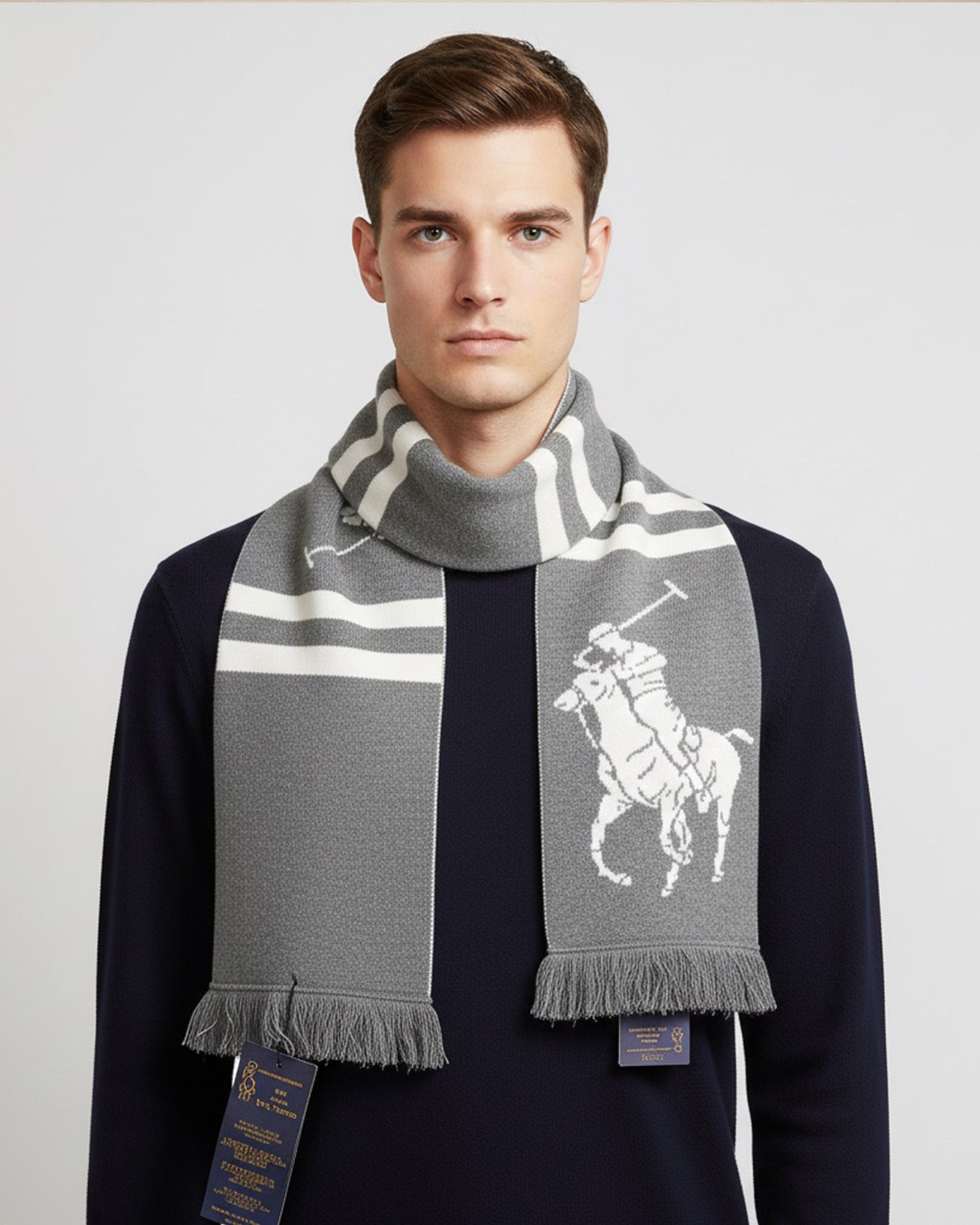 RL BLENDED WOOL  large pony scarf