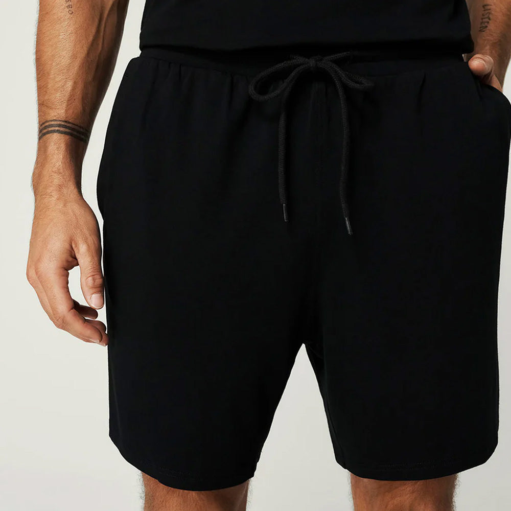 Men French Terry Shorts-Black