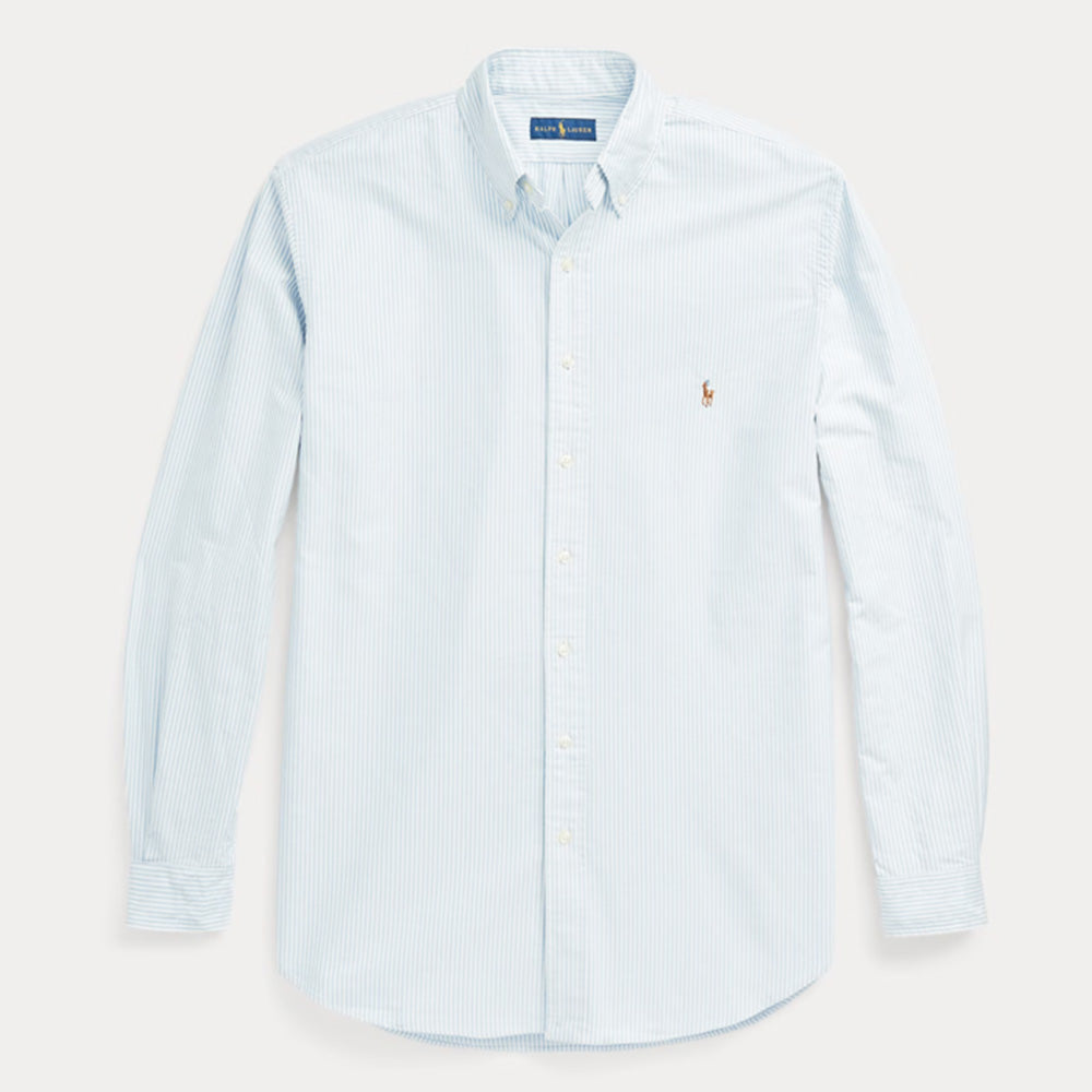 POLO RL FLEX STRIPTED BUTTON DOWN SLIM FIT SHIRT-SKY BLUE