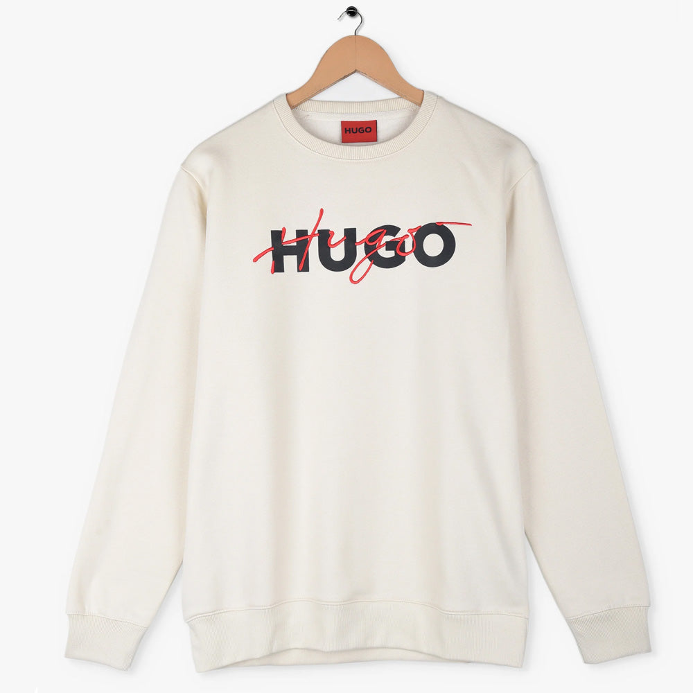 HU - Men 'WHITE' Hybrid Logo Fleece Sweatshirt