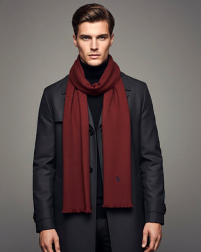 RL Merino Wool maroon scarf