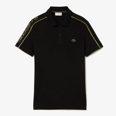 LAC Men's Slim Fit Tech Piqué Movement Polo-BLACK