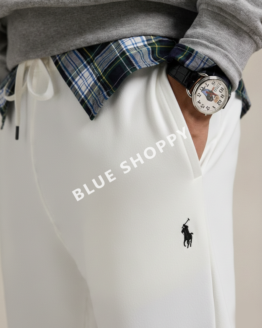 RL lightweight summers terry Pant-WHITE