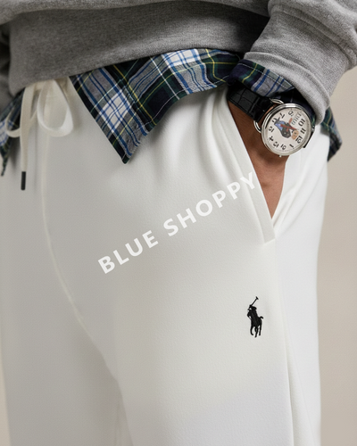 RL lightweight summers terry Pant-WHITE