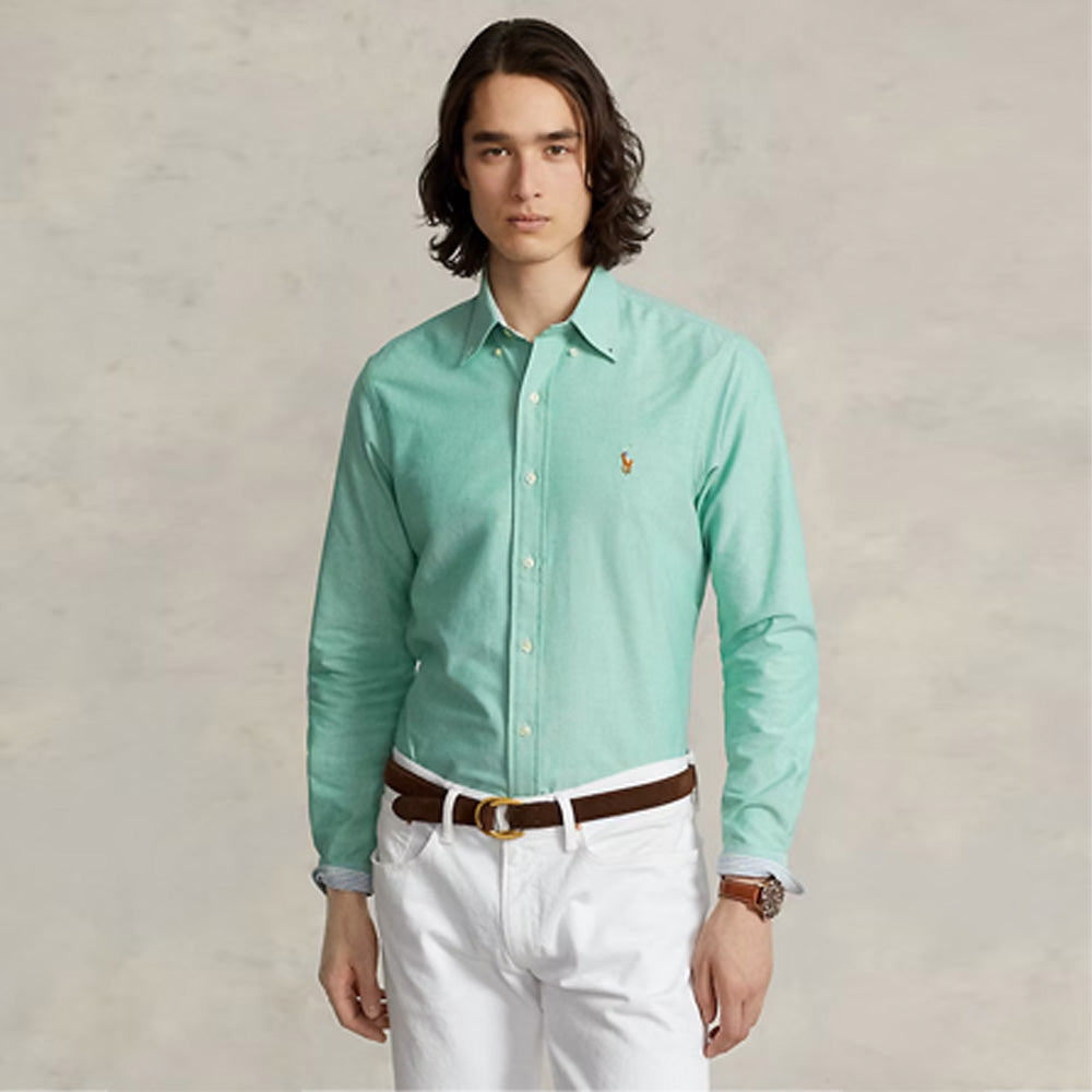 POLO RL OXFORD BUTTON DOWN SLIM FIT SHIRT-EMERALD GREEN