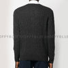 RL CABLE KNIT Wool SWEATER-charcoal