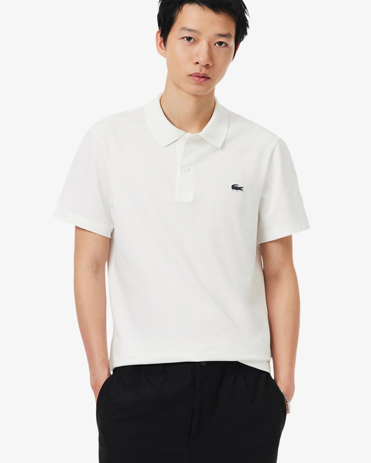 LAC MEN'S  SLIM FIT POLO SHIRT-white