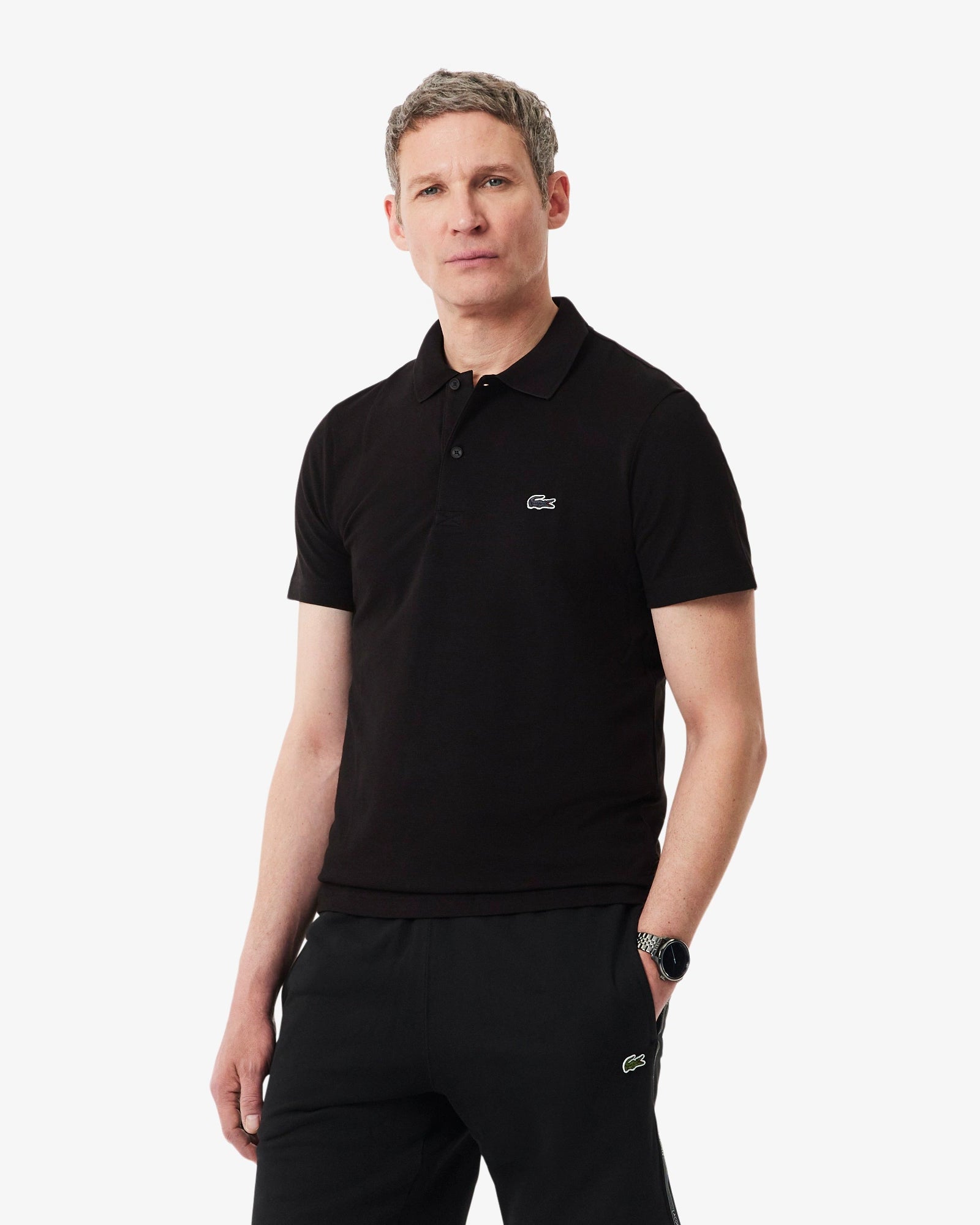 LAC MEN'S SLIM FIT POLO SHIRT-BLACK