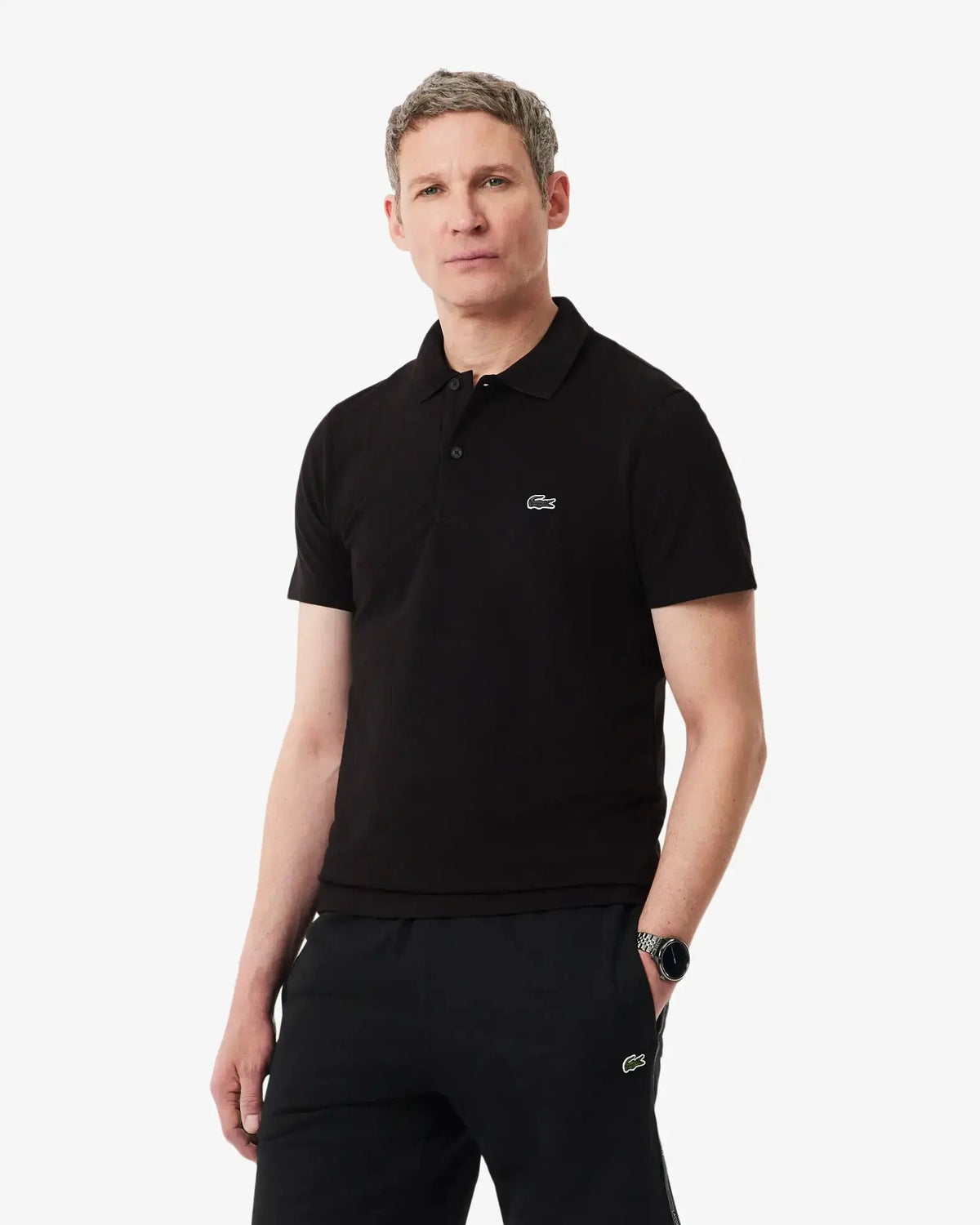LAC MEN'S SLIM FIT POLO SHIRT-BLACK