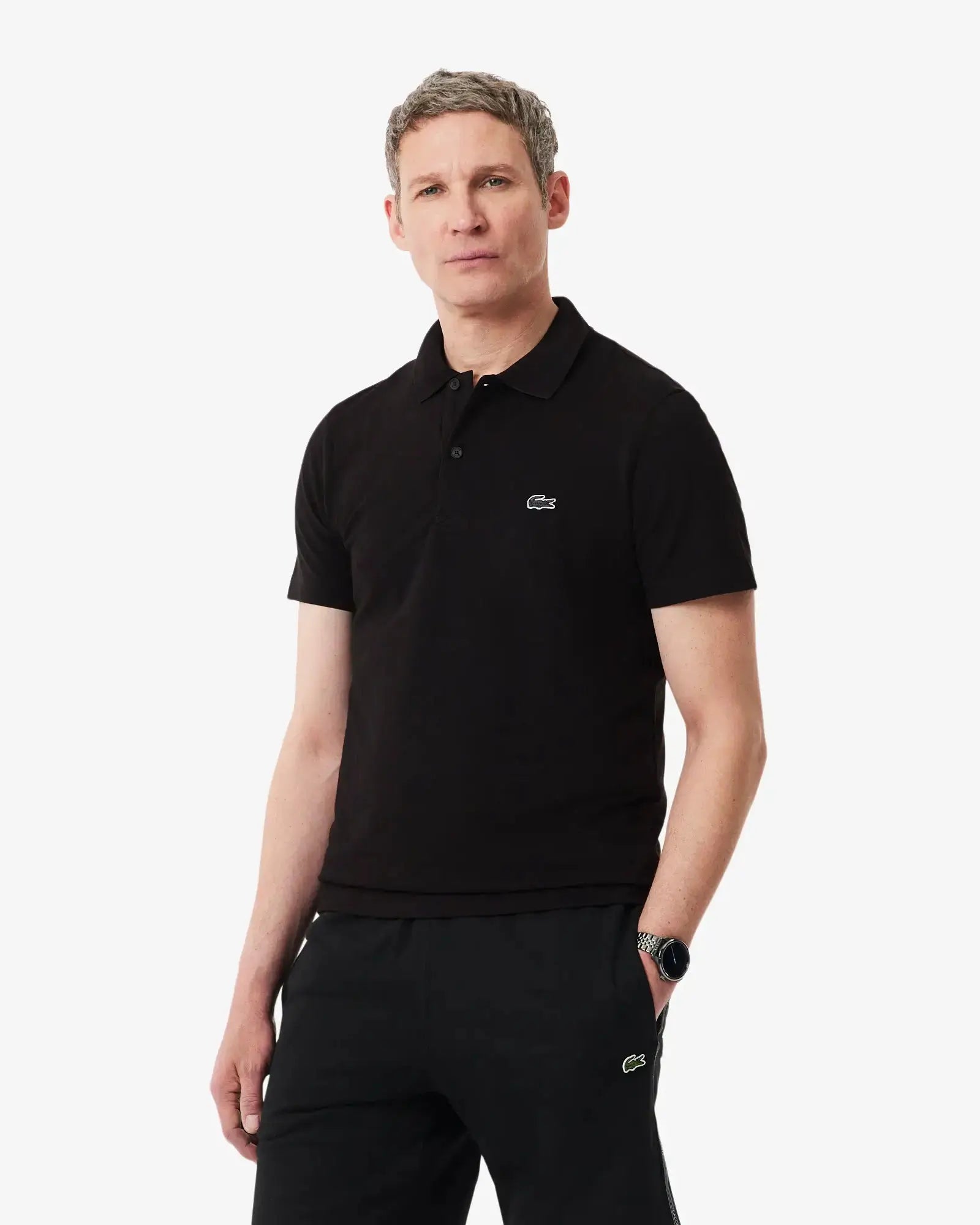 LAC MEN'S SLIM FIT POLO SHIRT-BLACK