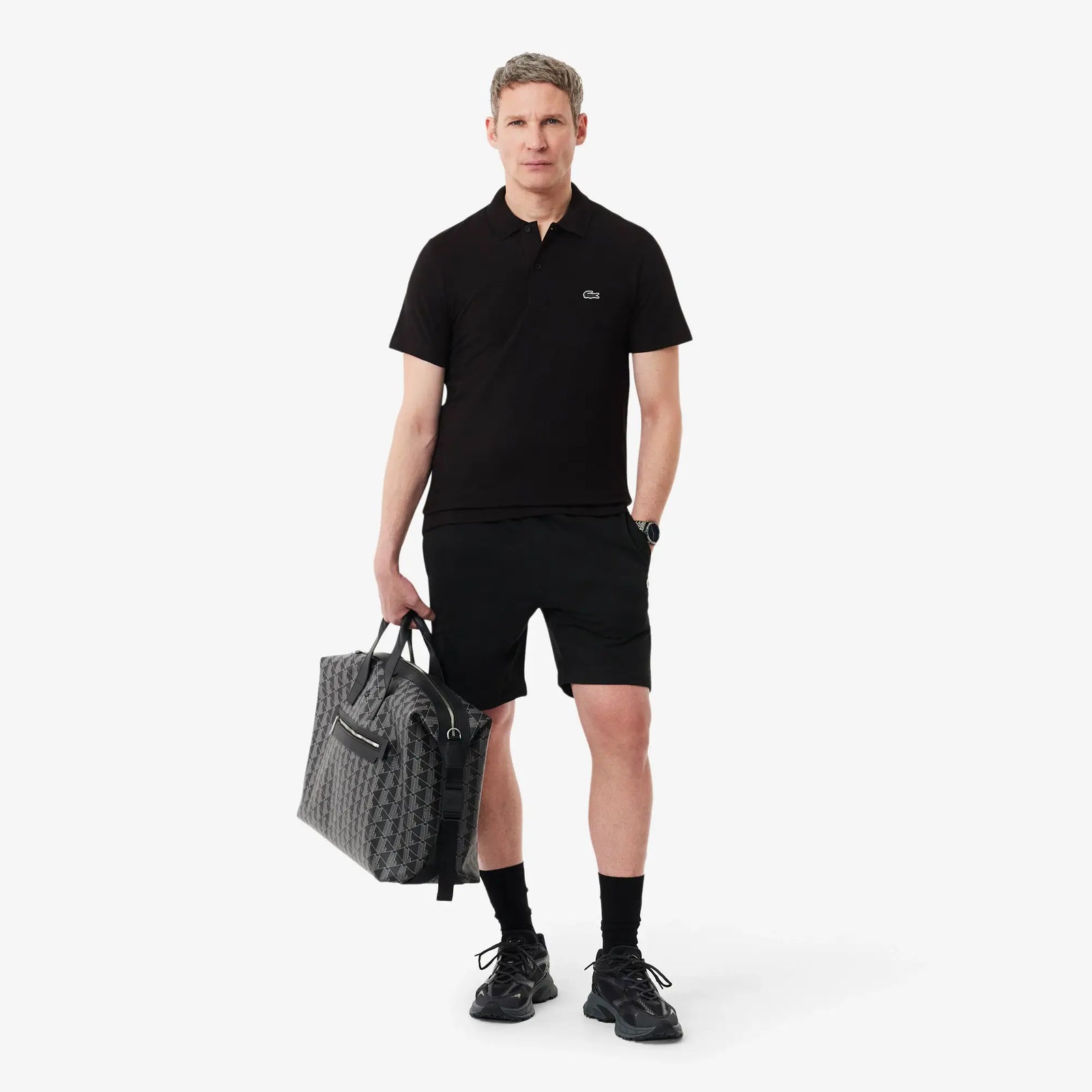 LAC MEN'S SLIM FIT POLO SHIRT-BLACK