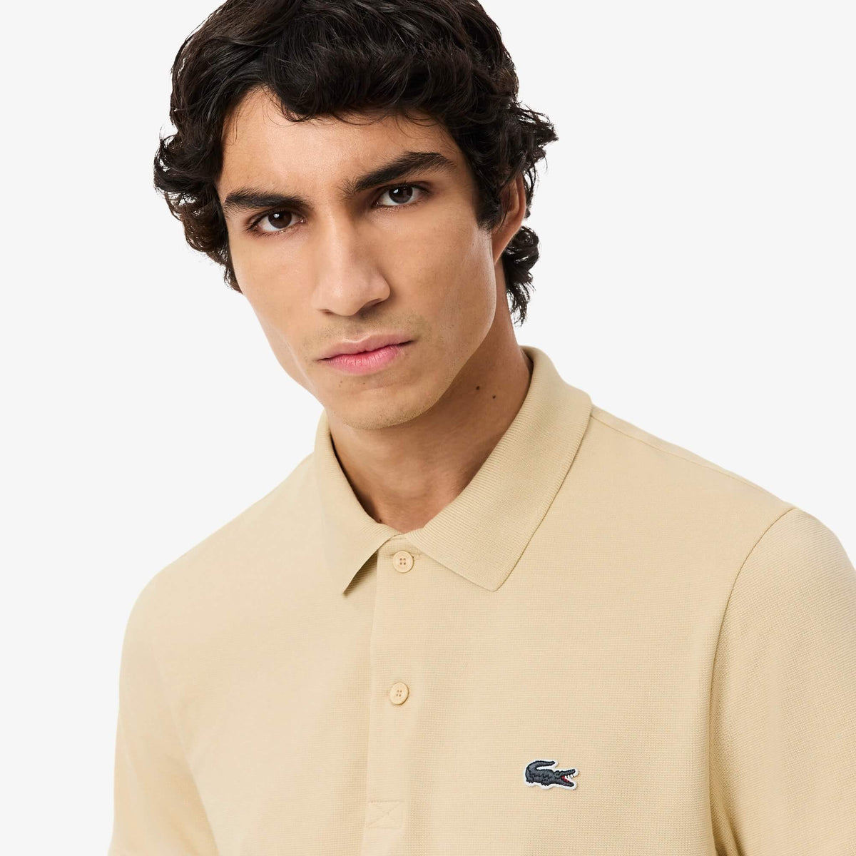 LAC MEN'S  SLIM FIT POLO SHIRT-BEIGE