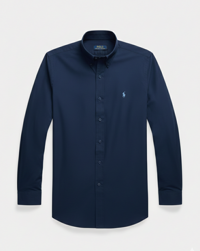 POLO RL BUTTON DOWN COSTUM FIT COTTON SHIRT-NAVY