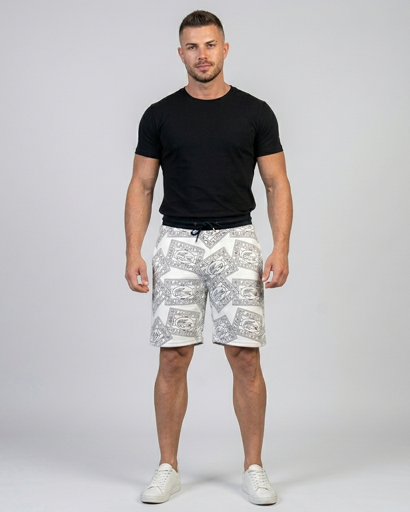 LACST PREMIUM QUALITY PRINTED BLACK  SHORTS