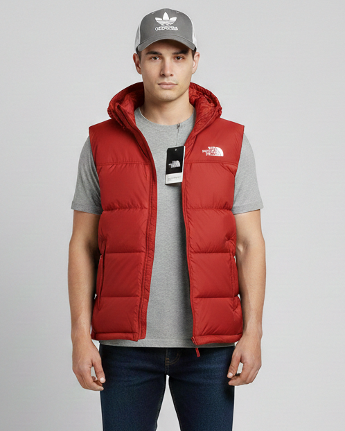 NRTH FCE EXCLUSIVE QUILTED SLEEVELESS JACKET-RED